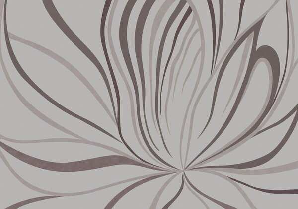 Carta da parati Fiore stilizzato dalle linee morbide nei toni del rosa e del beige, Carta da parati lastrazione, w05392v1 : Uwalls.it