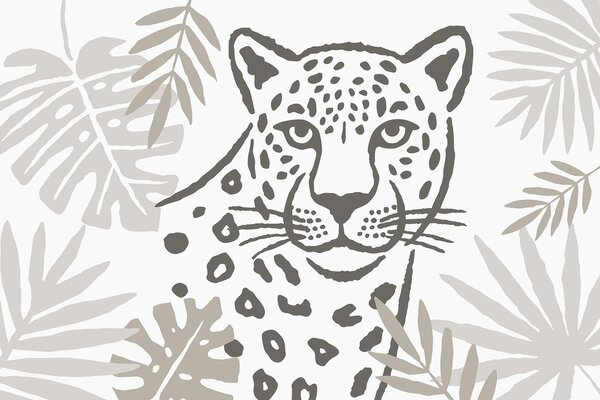 Carta da parati Un leopardo tra le foglie, Carta da parati Animali, w05396 : Uwalls.it