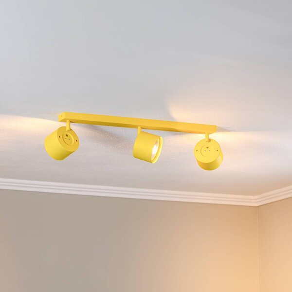 Faretto da soffitto Chloe orientabile a 3 luci, giallo Argon, dimmerabile, Giallo / Arancione, Soggiorno / Sala da pranzo, Metallo, Moderno