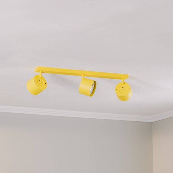 Faretto da soffitto Chloe orientabile a 3 luci, giallo Argon, dimmerabile, Giallo / Arancione, Soggiorno / Sala da pranzo, Metallo, Moderno