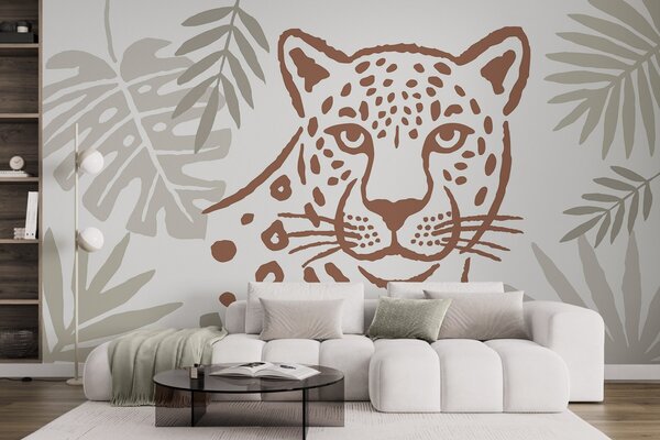 Carta da parati Un leopardo tra il fogliame, Carta da parati Animali, w05396v1 : Uwalls.it