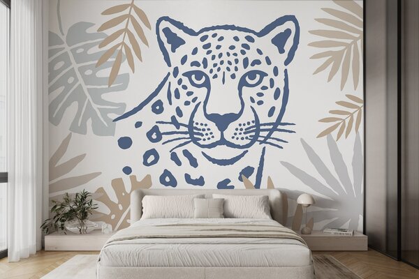 Carta da parati Un leopardo tra le foglie, Carta da parati Animali, w05396v2 : Uwalls.it