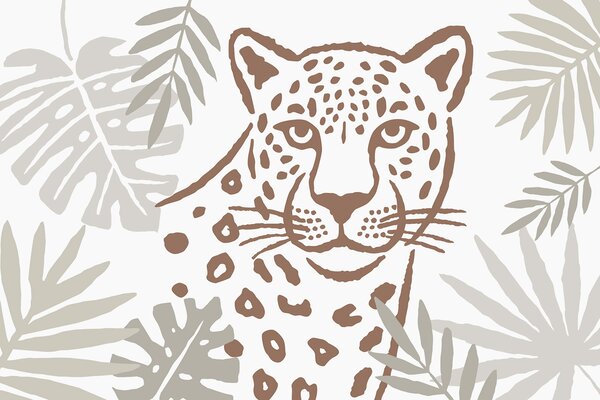 Carta da parati Un leopardo tra il fogliame, Carta da parati Animali, w05396v1 : Uwalls.it