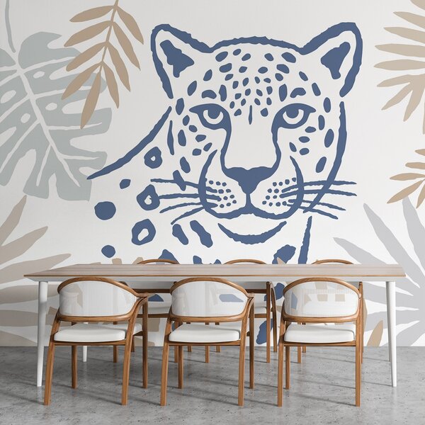 Carta da parati Un leopardo tra le foglie, Carta da parati Animali, w05396v2 : Uwalls.it