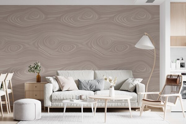 Carta da parati Motivo astratto color beige con linee morbide e effetto finitura in legno naturale, Carta da parati Buffer, w09681 : Uwalls.it