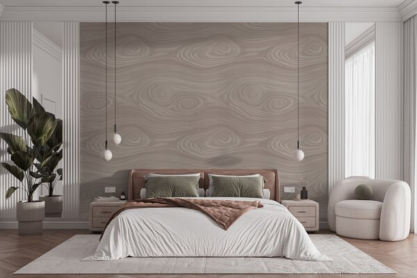 Carta da parati Motivo astratto color beige con linee morbide e effetto finitura in legno naturale, Carta da parati Buffer, w09681 : Uwalls.it