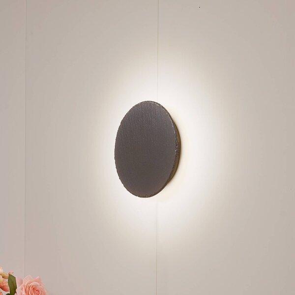 Applique da parete a LED Peetu Lindby, dimmerabile, Alluminio / Grigio / Zincato, Soggiorno / Sala da pranzo, Pietra, Moderno, Applique a LED