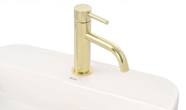 Rubinetto da lavabo Rea Lungo L. Gold Low