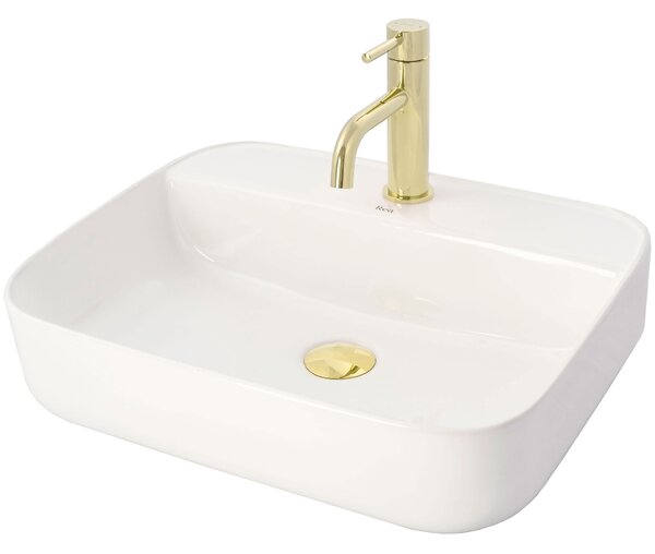 Rubinetto da lavabo Rea Lungo L. Gold Low