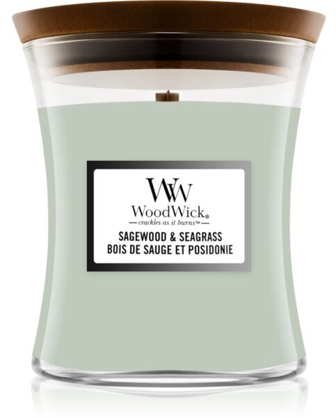 Woodwick Sagewood & Seagrass candela profumata 275 g
