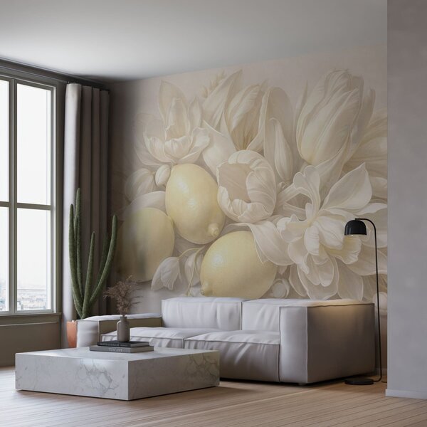 Carta da parati Delicato bouquet floreale con sentori di limone, Carta da parati Buffer, w05449 : Uwalls.it