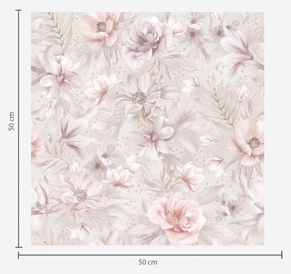 Carta da parati Motivo leggero con grandi fiori delicati, Parati fiori e piante classici, a01133 : Uwalls.it