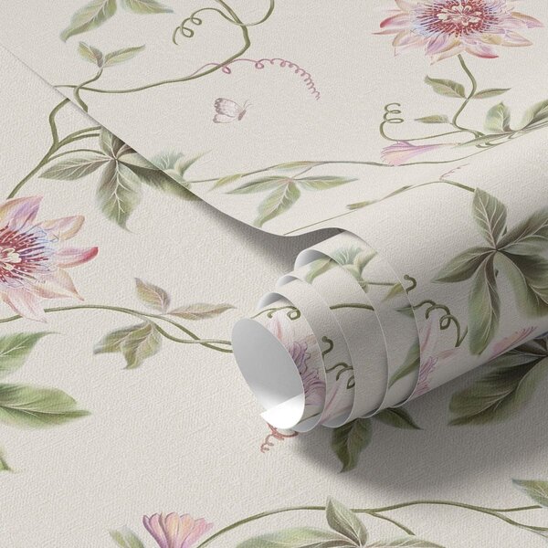 Carta da parati Motivo con fiori esotici e rampicanti, Parati fiori e piante classici, a01131 : Uwalls.it