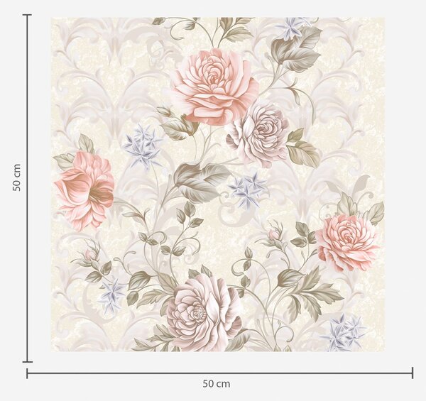 Carta da parati Motivo con grandi fiori dai toni pastello, Parati fiori e piante classici, a01154 : Uwalls.it