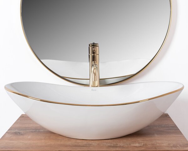 Lavabo da appoggio Rea Royal Gold Edge