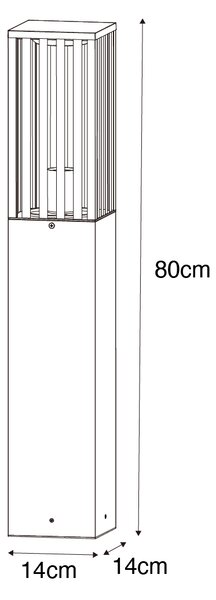 Lampada da esterno moderna da terra nera 80 cm IP44 - Digione