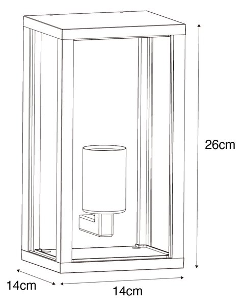 Lampada da parete per esterni nera con vetro fumé 26 cm IP44 - Charlois