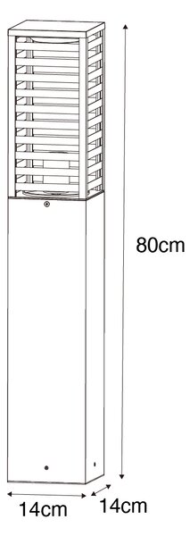 Lampada da esterno moderna da terra nera con fumo 80 cm IP44 - Reims