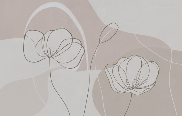 Carta da parati Fiori minimalisti, Carta da parati Buffer, w09779 : Uwalls.it