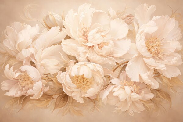 Carta da parati Peonie di lusso, Carta da parati Vintage, w05497 : Uwalls.it