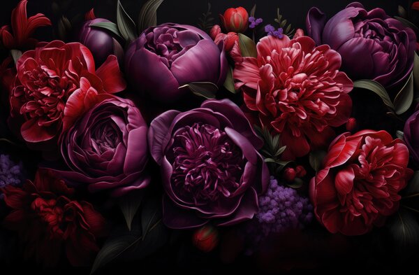 Carta da parati Peonie, Carta da parati Floreale, w05513 : Uwalls.it