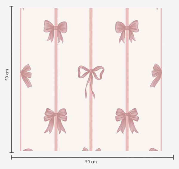Carta da parati Fiocchi rosa con nastri su sfondo chiaro, Parati geometrica classici, Parati geometrica a righe classici, a01074 : Uwalls.it