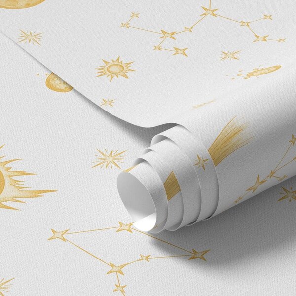 Carta da parati Oggetti celesti e stelle in stile delicato, Parati stile minimal classici, a01163 : Uwalls.it