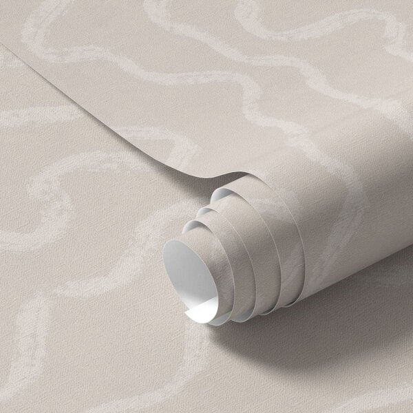 Carta da parati Motivo ondulato chiaro su sfondo beige, Parati astratta classici, a01167 : Uwalls.it