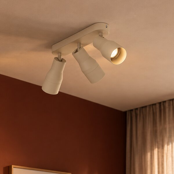 Faretto da soffitto rotondo beige GU10 50mm 3 luci - Stanley