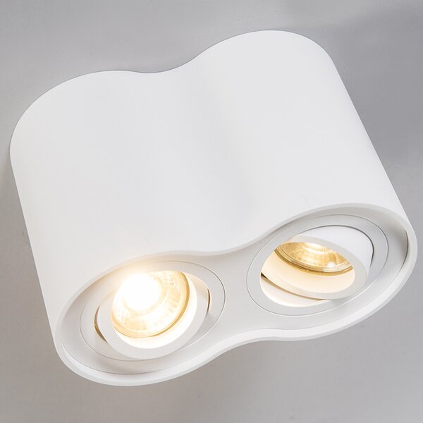 Faretto moderno bianco orientabile - Rondoo Duo