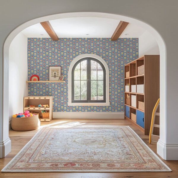 Carta da parati Illustrazioni incorniciate nei toni del blu, Parati fiori e piante classici, a01175v2 : Uwalls.it