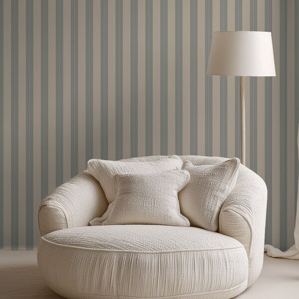 Carta da parati Righe verticali grigie e beige, Parati geometrica classici, Parati geometrica a righe classici, a01181 : Uwalls.it