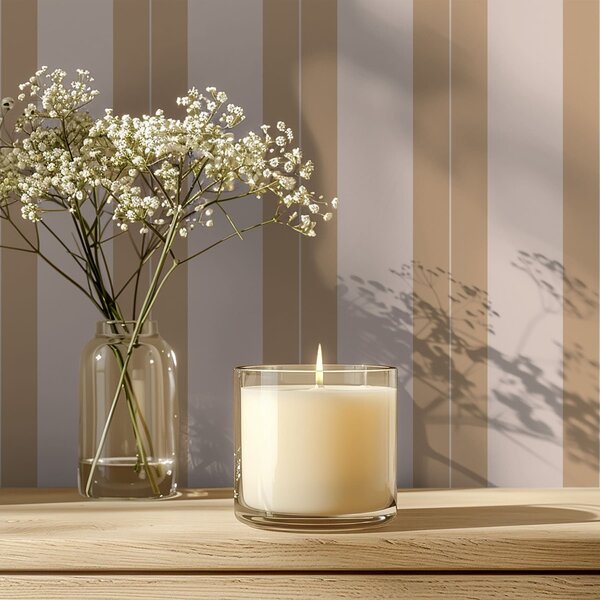 Carta da parati Righe verticali beige e marrone chiaro, Parati geometrica classici, Parati geometrica a righe classici, a01181v1 : Uwalls.it