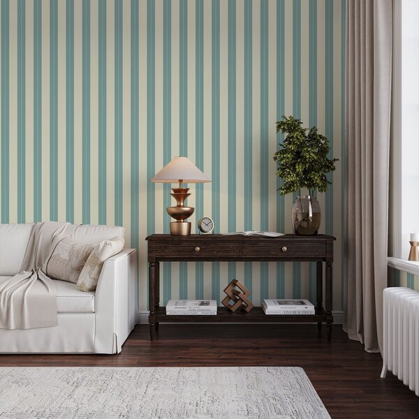Carta da parati Righe verticali blu in stile minimalista, Parati geometrica classici, Parati geometrica a righe classici, a01181v5 : Uwalls.it