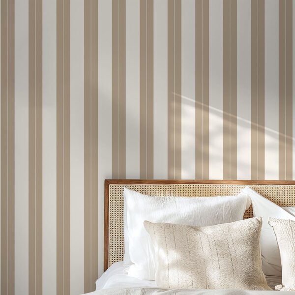 Carta da parati Righe verticali beige in stile minimalista, Parati geometrica classici, Parati geometrica a righe classici, a01181v4 : Uwalls.it