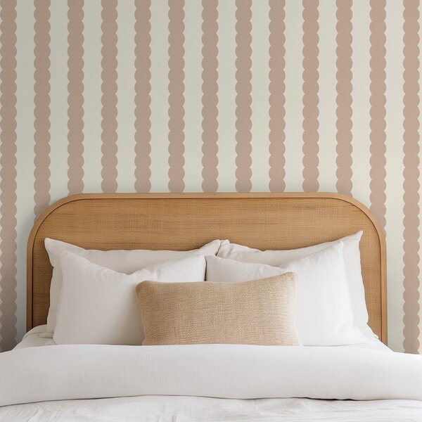 Carta da parati Righe ondulate beige in stile minimalista, Parati geometrica classici, Parati geometrica a righe classici, a01182v2 : Uwalls.it