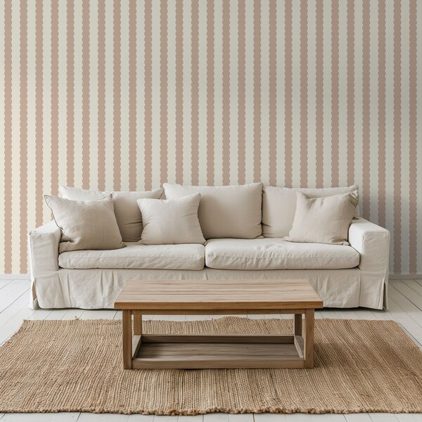 Carta da parati Righe ondulate beige in stile minimalista, Parati geometrica classici, Parati geometrica a righe classici, a01182v2 : Uwalls.it