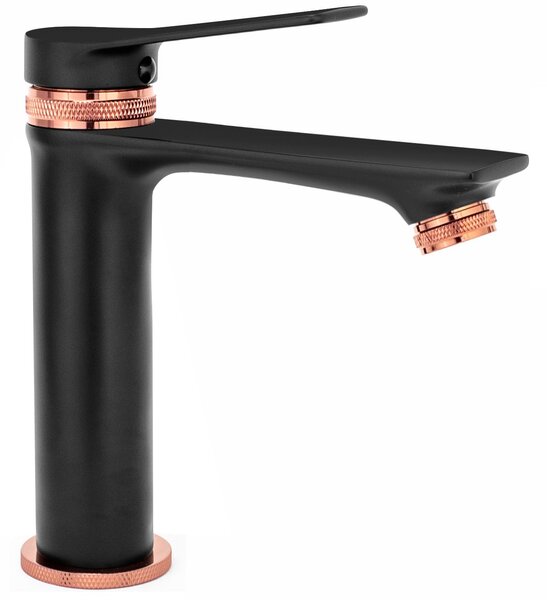 Rubinetto da lavabo Rea Viral Black Rose Gold Low