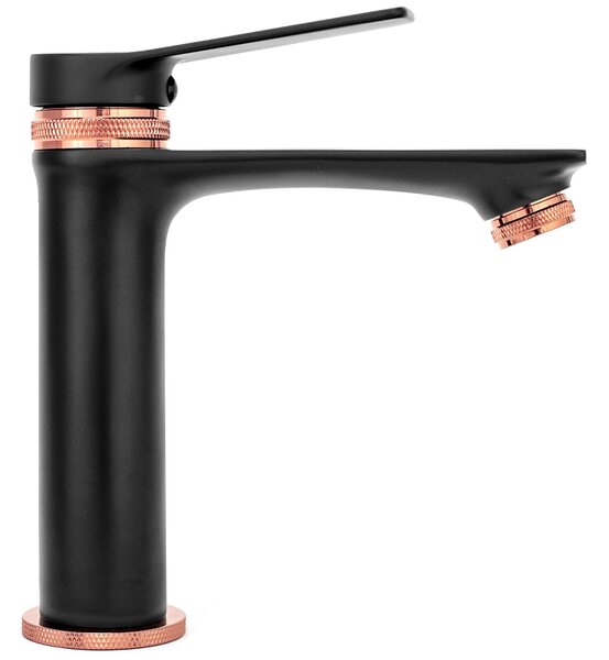 Rubinetto da lavabo Rea Viral Black Rose Gold Low