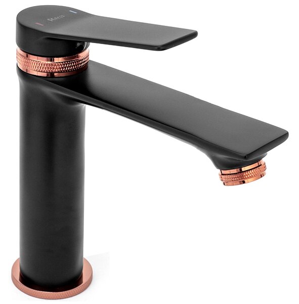 Rubinetto da lavabo Rea Viral Black Rose Gold Low