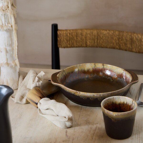 Piatto fondo marrone in gres Poterie – Casafina