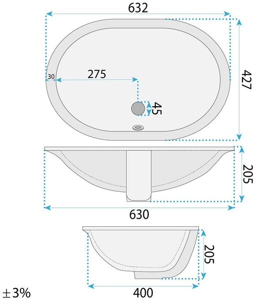 Lavabo sottopiano Rea Vena