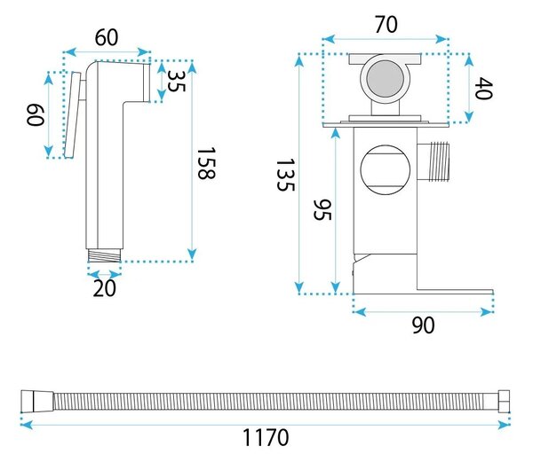 Rubinetto bidet Rea Argus Titan