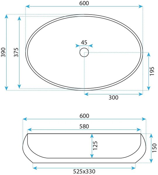 Set vaso WC sospeso REA Gustavo Rimless + lavabo da appoggio Maya