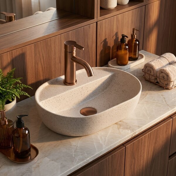 Lavabo da appoggio Rea Aura 42 Sandy
