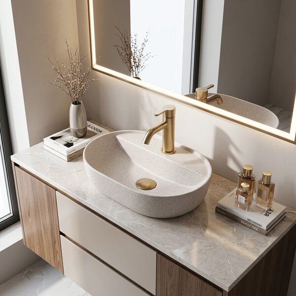 Lavabo da appoggio Rea Aura 42 Sandy