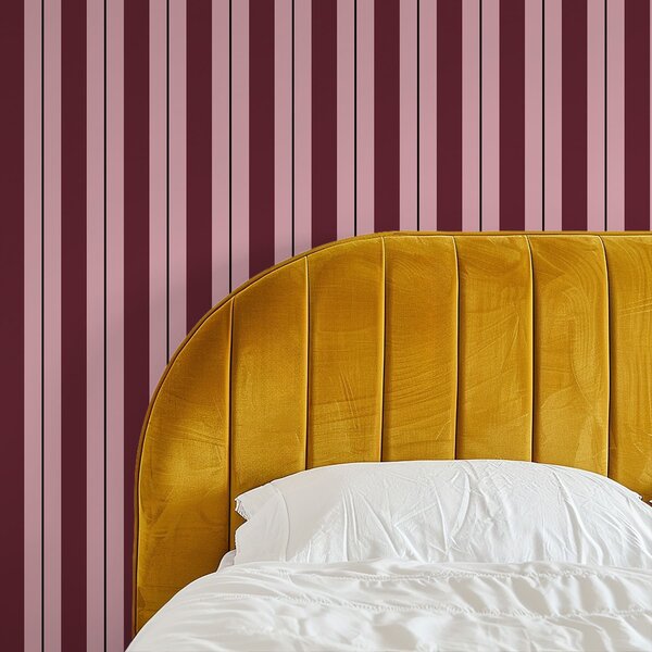 Carta da parati Righe rosse e rosa con linee a contrasto, Parati geometrica classici, Parati geometrica a righe classici, a01183v2 : Uwalls.it