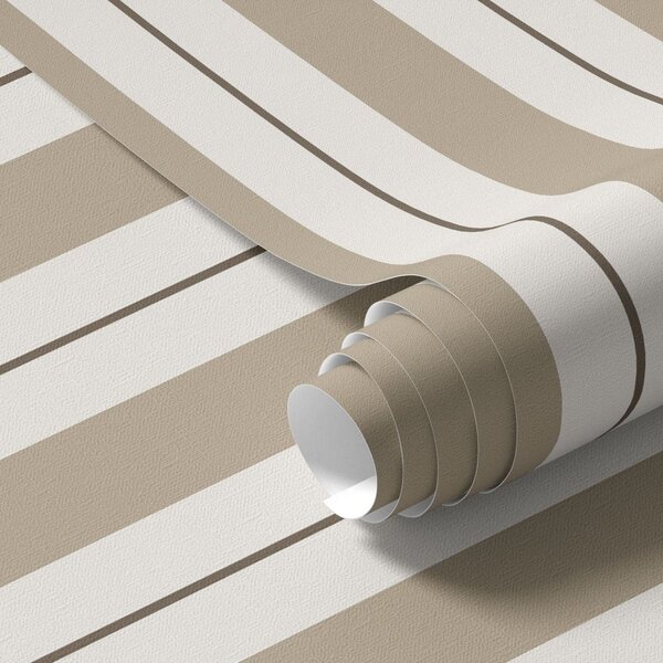 Carta da parati Righe beige con dettagli verticali scuri, Parati geometrica classici, Parati geometrica a righe classici, a01183v3 : Uwalls.it
