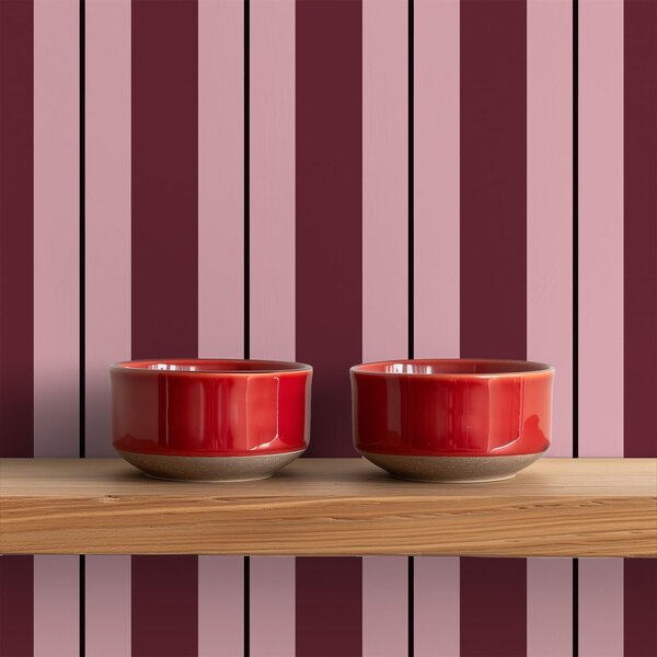 Carta da parati Righe rosse e rosa con linee a contrasto, Parati geometrica classici, Parati geometrica a righe classici, a01183v2 : Uwalls.it