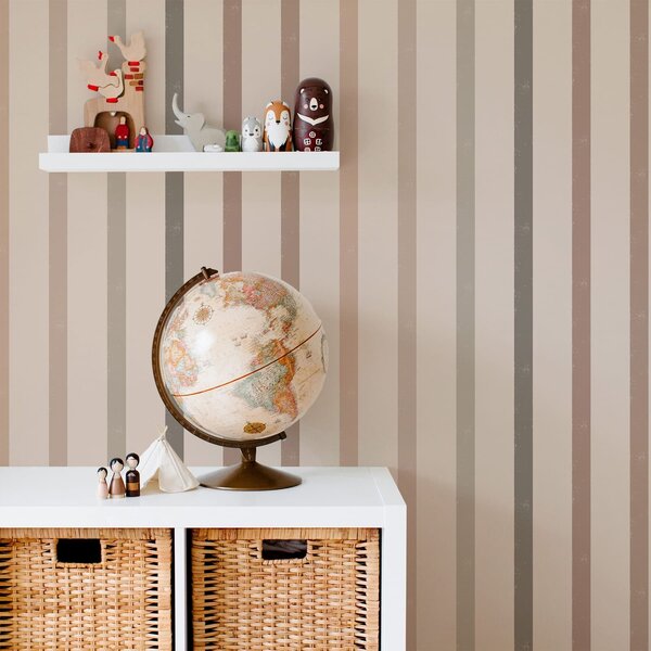 Carta da parati Righe neutre nei toni caldi del beige, Parati geometrica classici, Parati geometrica a righe classici, a01184v1 : Uwalls.it